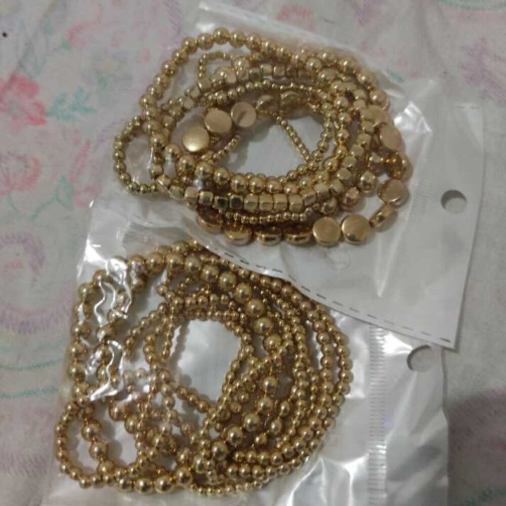 🆕2 for $20 Gold Boho Style Beaded Stretchy Bracelet Set (2 packs - 6 bracelets) - Picture 4 of 4